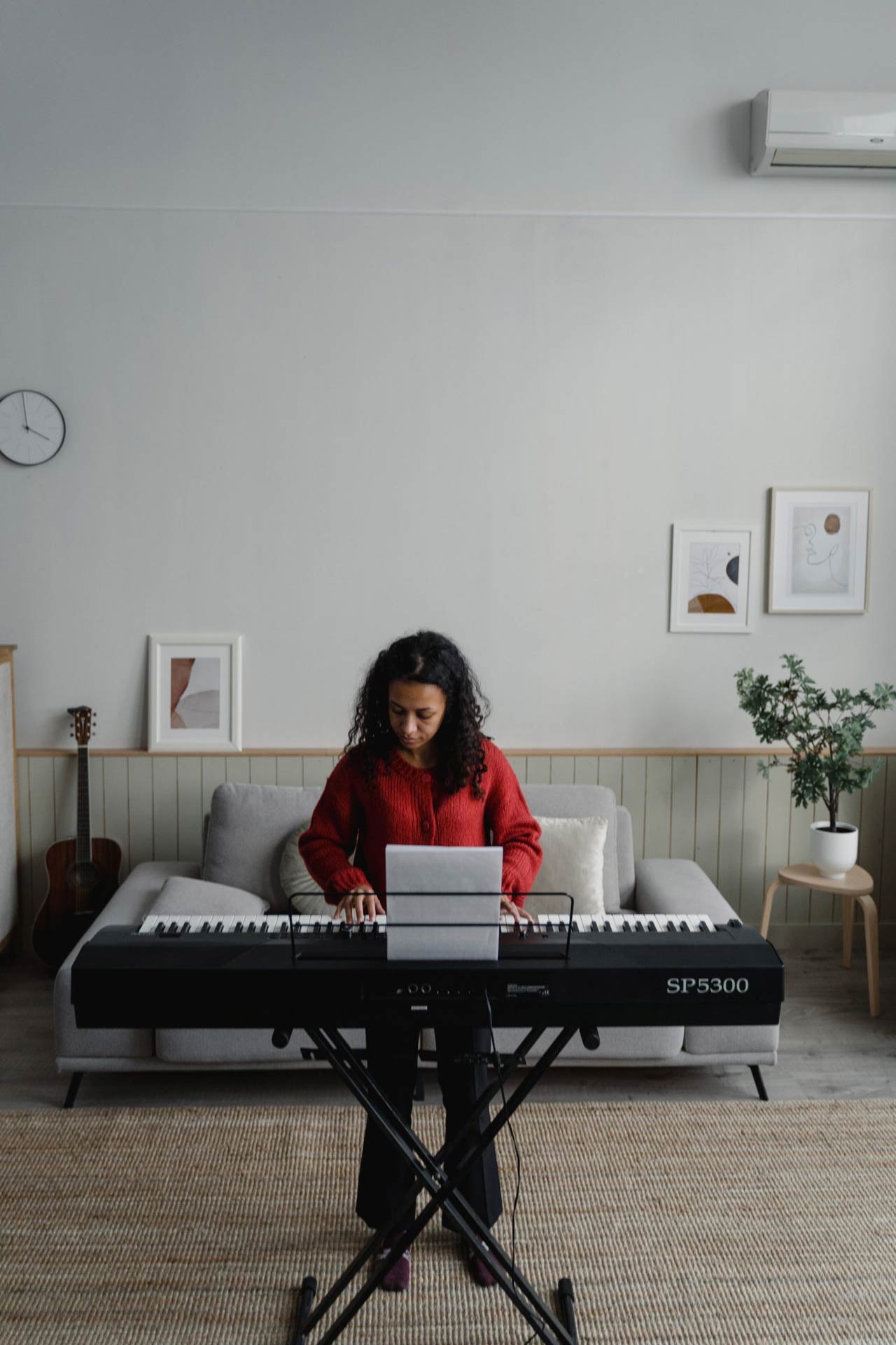 Adult learning piano