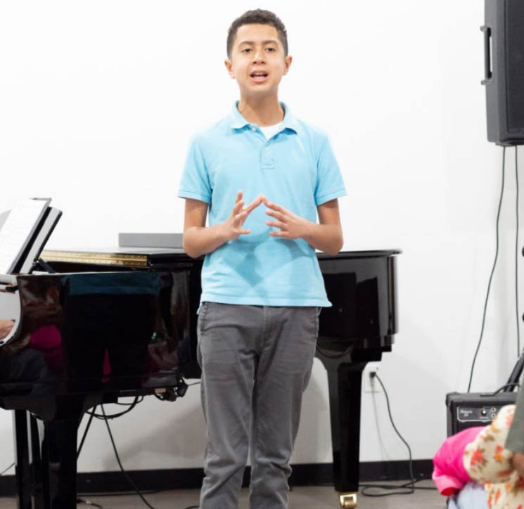 Boy singing